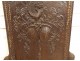 Carved wood panel coat of arms coat of arms miter cherub Château Treulan 17th