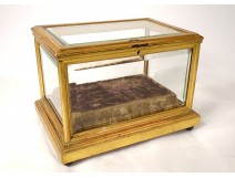 Large gilt wood reliquary box 19th century beveled glasses