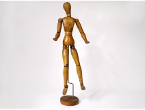 Articulated wooden dummy artist painter drawing Fine Arts XXth century