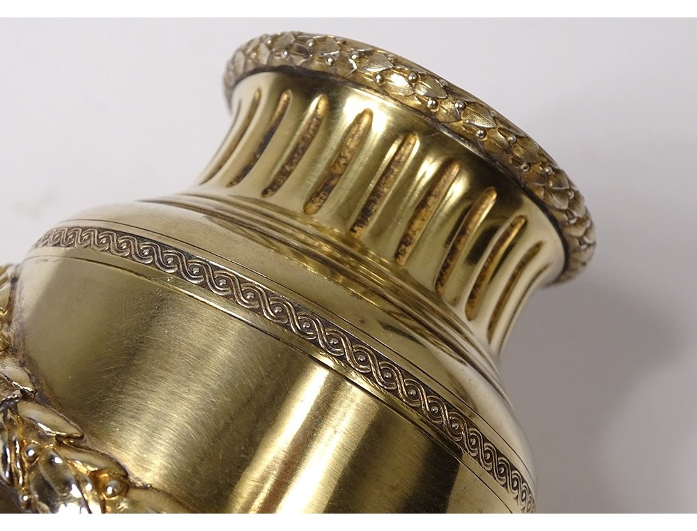 Small silver baluster vase vermeil Minerva goldsmith Boin-Taburet 121gr ...