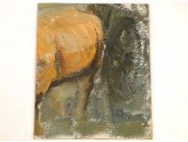 Oil on board study of cow by Auguste Soup 20th