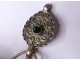 Small silver fibula cabochon jewel Morocco Maghreb Morocco XXth century