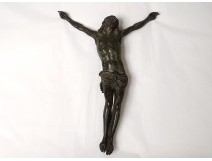 Sculpture Christ crucifix bronze cross XIXth century