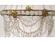 Luster basket tassels garlands crystal glass bronze Charles X XIX