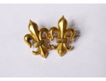 Small 18k solid gold jewelry brooch lily flowers eagle head 1.55gr twentieth