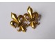 Small 18k solid gold jewelry brooch lily flowers eagle head 1.55gr twentieth