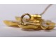 Small 18k solid gold jewelry brooch lily flowers eagle head 1.55gr twentieth