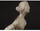 Plaster sculpture Gustave Gillot deer woman Diane Artémis Actéon 20th century