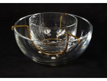 Baccarat France crystal golden metal caviar service twentieth century