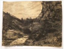 Charcoal Jura River Landscape by August 19th Pointelin