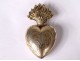 Small Heart of Marie box Ex-Voto silver vermeillé cross XIXth century