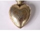 Small Heart of Marie box Ex-Voto silver vermeillé cross XIXth century