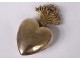 Small Heart of Marie box Ex-Voto silver vermeillé cross XIXth century