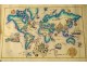 Watercolor engraving Geographical Map Planisphere RY Creston Breton twentieth