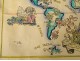 Watercolor engraving Geographical Map Planisphere RY Creston Breton twentieth