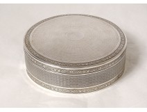 Round solid silver box Minerva goldsmith Lappara &amp; Gabriel 271gr XXth