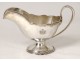 American solid silver sauce boat USA Goldsmith Shreve &amp; Co coat of arms 221gr XXth