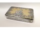 Snuff box inlaid silver gilt massive 19th