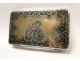 Snuff box inlaid silver gilt massive 19th