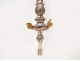 Processional cross in silver gold bronze 19th