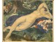 Oil on panel painting Nude Gérardin 20th