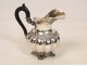 Silver milk jug and blackened wood Napoleon III 19th