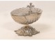 Shuttle censer church silvered bronze shell 19th