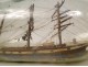 Bottle ship model diorama 3 masts exvoto 20th