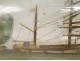 Bottle ship model diorama 3 masts exvoto 20th