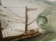 Bottle ship model diorama 3 masts exvoto 20th