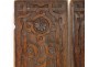 Pair of Haute Epoque panels carved wood flowers rosette 17th century woodwork