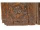 Pair of Haute Epoque panels carved wood flowers rosette 17th century woodwork