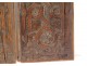 Pair of Haute Epoque panels carved wood flowers rosette 17th century woodwork