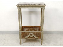 Small Louis XVI living room table lacquered wood marble planter late nineteenth