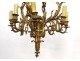 Chandelier 8 lights 2 lights gilded bronze foliage flowers late 19th century