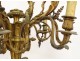 Chandelier 8 lights 2 lights gilded bronze foliage flowers late 19th century