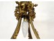 Chandelier 8 lights 2 lights gilded bronze foliage flowers late 19th century