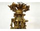 Chandelier 8 lights 2 lights gilded bronze foliage flowers late 19th century