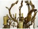 Chandelier 8 lights 2 lights gilded bronze foliage flowers late 19th century