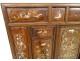 Cabinet wood carved mother of pearl Indochina Vietnam landscape butterflies nineteenth