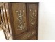 Cabinet wood carved mother of pearl Indochina Vietnam landscape butterflies nineteenth