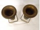 Pair of cassolettes Medici vases gilded bronze white marble Napoleon III nineteenth