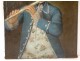 HST painting portrait man musician player flute gentleman eighteenth century