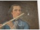 HST painting portrait man musician player flute gentleman eighteenth century