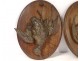 Pair of sculptures of hunting trophies birds teal woodcock Comolera nineteenth