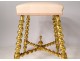 Stool with twisted gilded wood legs Napoleon III XIXth century