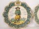 Pair of earthenware plates Henriot HR Quimper Breton Breton coat of arms XIXth