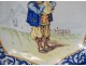 Earthenware plate Quimper Porquier-Beau Bretonne child La Feuillée XIXth