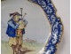 Earthenware plate Quimper Porquier-Beau Bretonne child La Feuillée XIXth