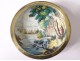 Small round box enamel silver vermeil shepherdess sheep nineteenth landscape